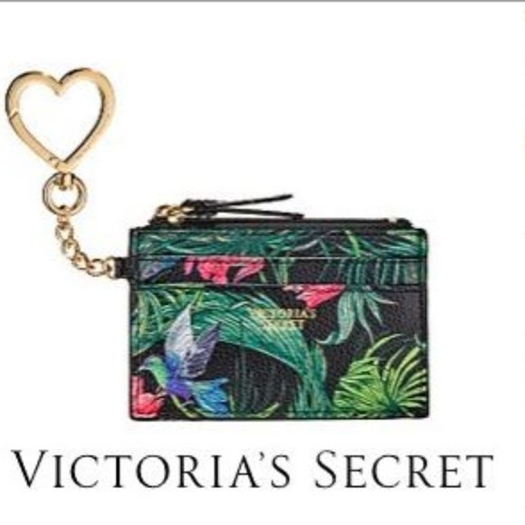 Victoria's Secret Tropical Pattern Card Holder Key Chain - Picture 1 of 6